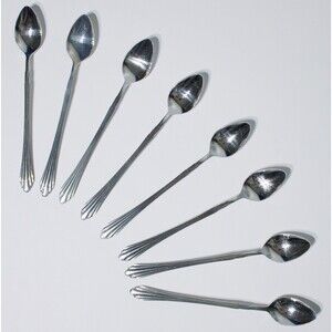 Vintage Retroneu Korea 8 Pcs. Long Iced Tea Spoons 18/8 Flatware BARRINGTON